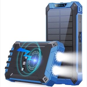 Solar Power Bank Charger - Blue